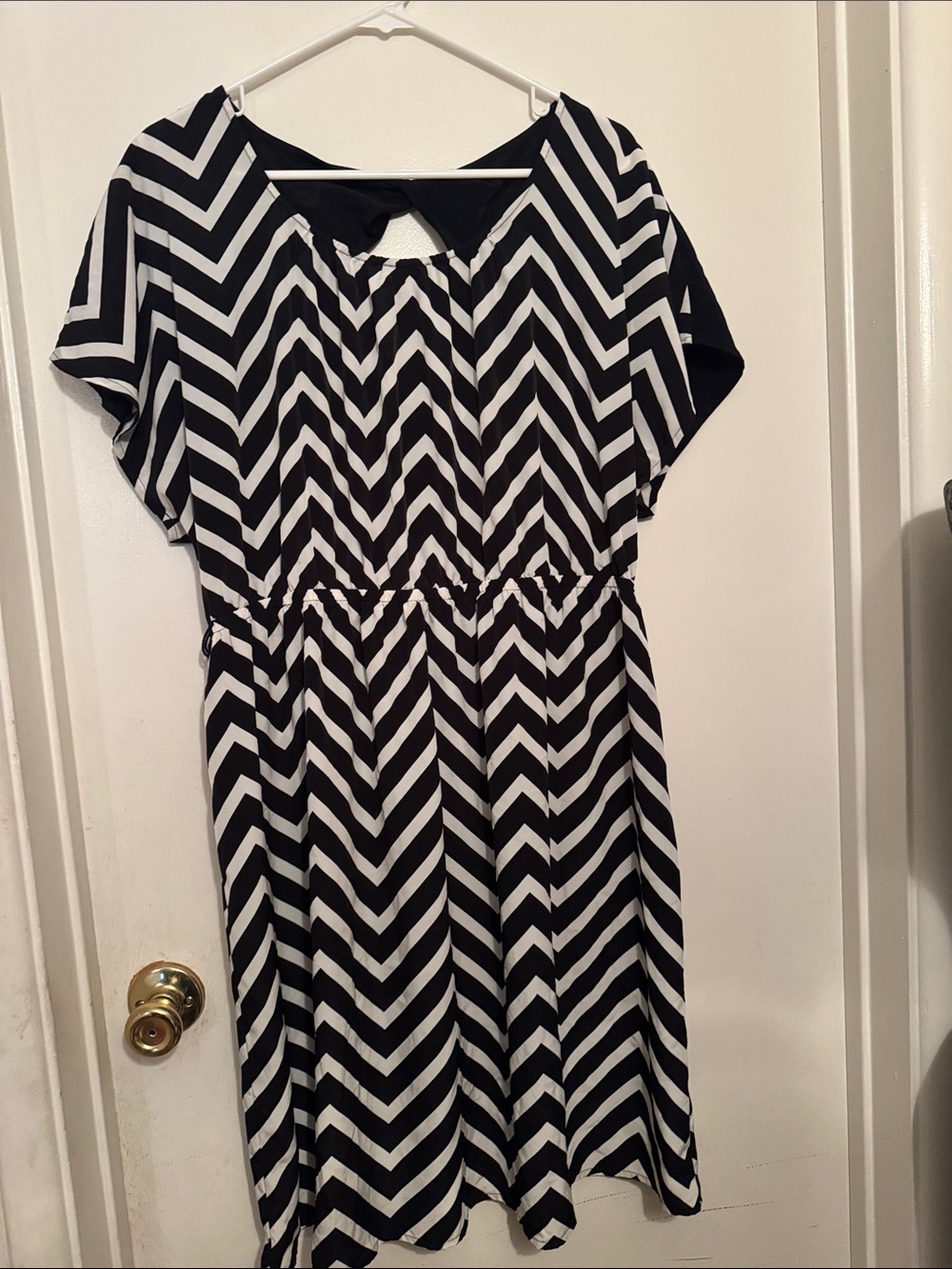 Lane Bryant Black and White Chevron Dress